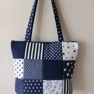 Kék pachwork táska, Táska & Tok, Kézitáska & válltáska, Válltáska, Varrás, MESKA