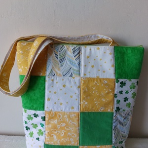 Sárga-zöld pachwork táska - táska & tok - kézitáska & válltáska - válltáska - Meska.hu