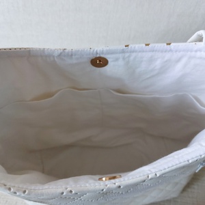 Fehér-arany csinitáska - táska & tok - kézitáska & válltáska - válltáska - Meska.hu