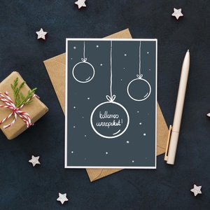 Karácsonyi gömb képeslap - karácsony - Meska.hu