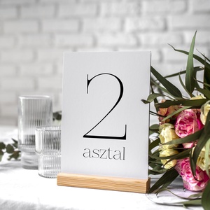 Asztalszám - Letisztult stílusban 01 - esküvő - meghívó & kártya - ültetési rend - Meska.hu