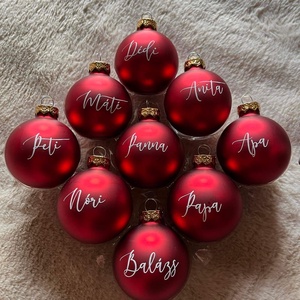 Egyedi névvel kérhető karácsonyfa dísz - piros - karácsony - karácsonyi lakásdekoráció - karácsonyfadíszek - Meska.hu