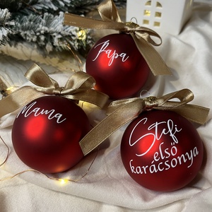 Egyedi névvel kérhető karácsonyfa dísz - matt fehér - karácsony - karácsonyi lakásdekoráció - karácsonyfadíszek - Meska.hu