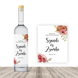 Pálinka címke   - Esküvői pálinka matrica - Boho_02 - Meska.hu