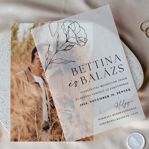 Fényképes Pauszos esküvői meghívó , Esküvő, Meghívó & Kártya, Meghívó, Fotó, grafika, rajz, illusztráció, Papírművészet, MESKA