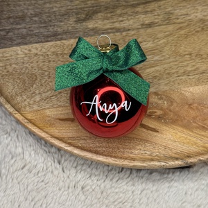 Egyedi névvel kérhető karácsonyfa dísz - piros - Meska.hu