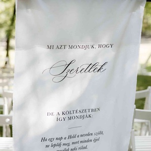 Esküvői vászon köszöntő - banner - esküvő - dekoráció - tábla & jelzés - Meska.hu