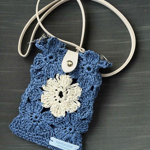 Kék-fehér mobil táska - táska & tok - kézitáska & válltáska - válltáska - Meska.hu