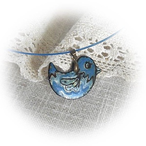 Kék madár - tűzzománc medál -  - Meska.hu