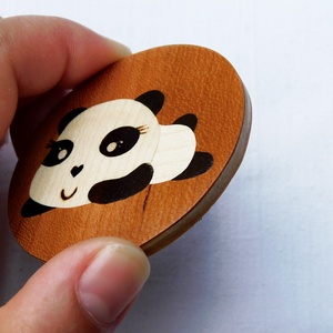 Aranyos fekvő panda kulcstartó/mágnes (Intarzia) - táska & tok - kulcstartó & táskadísz - kulcstartó - Meska.hu
