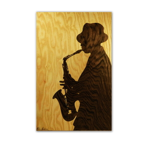 Jazz hangulatkép intarzia  - otthon & életmód - dekoráció - kép & falikép - fából készült kép - Meska.hu