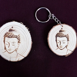 Buddha fa kulcstartó/mágnes - táska & tok - kulcstartó & táskadísz - kulcstartó - Meska.hu