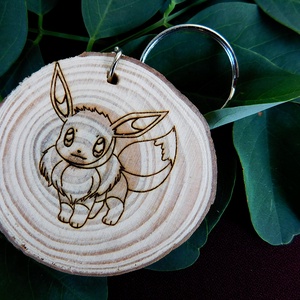 Eevee pokemon kulcstartó/mágnes, Táska & Tok, Kulcstartó & Táskadísz, Kulcstartó, Fotó, grafika, rajz, illusztráció, Gravírozás, pirográfia, Meska