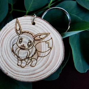 Eevee pokemon kulcstartó/mágnes, Táska & Tok, Kulcstartó & Táskadísz, Kulcstartó, Fotó, grafika, rajz, illusztráció, Gravírozás, pirográfia, MESKA