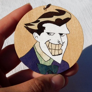 Joker, Batman fa kulcstartó (intarzia) - táska & tok - kulcstartó & táskadísz - kulcstartó - Meska.hu