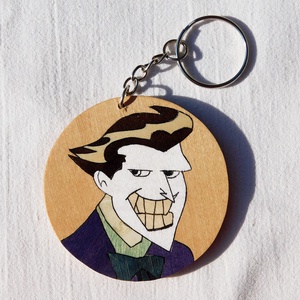 Joker, Batman fa kulcstartó (intarzia) - táska & tok - kulcstartó & táskadísz - kulcstartó - Meska.hu