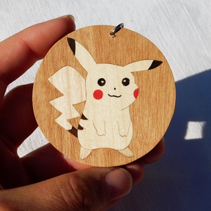 Pikachu pokemon fa  kulcstartó/mágnes (Intarzia) - táska & tok - kulcstartó & táskadísz - kulcstartó - Meska.hu