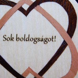 Valentin napi szív egyedi szöveggel Fa kulcstartó (Intarzia) - táska & tok - kulcstartó & táskadísz - kulcstartó - Meska.hu