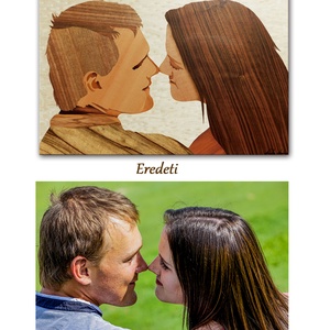 Esküvői portré fából, Intarzia - művészet - portré & karikatúra - portré - Meska.hu