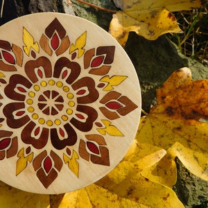 Őszi mandala fa ajándék doboz, ékszertartó, virágos, díszdoboz - ékszer - ékszertartó - ékszerdoboz - Meska.hu