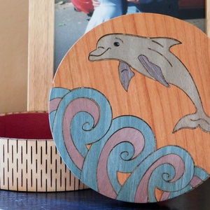 Delfin fa díszdoboz, delfines ajándék, Ékszer, Ékszertartó, Ékszerdoboz, Famegmunkálás, MESKA