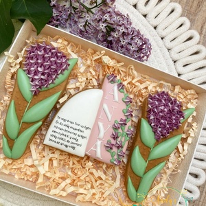 Anyák napi virág box, Élelmiszer, Gourmet ajándékcsomag, Mézeskalácssütés, MESKA