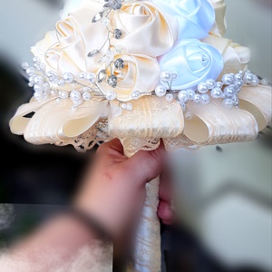 Vanília , pezsgő örökcsokor, menyasszonyi csokor - Meska.hu