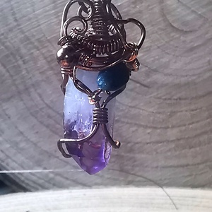 Nyers ametiszt - Brazilia - ékszer - nyaklánc - medál - Meska.hu