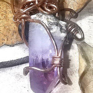 Nyers ametiszt - Brazilia - ékszer - nyaklánc - medál - Meska.hu