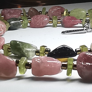 Turmalin - peridot nyakék - ékszer - nyaklánc - medál nélküli nyaklánc - Meska.hu