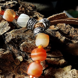 Karneol - cirkon karkötő - ékszer - karkötő - ásványkarkötő - Meska.hu