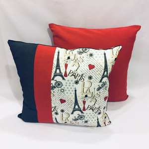 Díszpárnahuzat Párizs minta és egyszinű, Otthon & Életmód, Lakástextil, Párna & Párnahuzat, Díszpárnahuzat, Varrás, MESKA