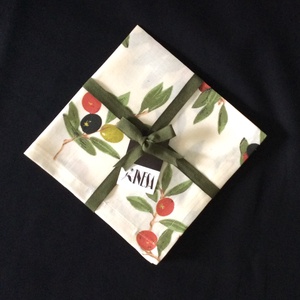 Szalvéta olajbogyó mintával / Zero Waste  - otthon & életmód - konyhafelszerelés, tálalás - konyhai textil - szalvéta - Meska.hu