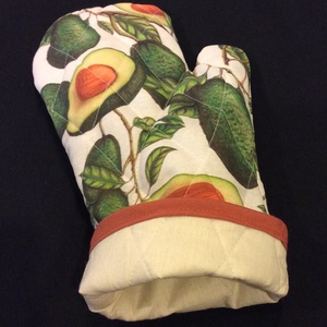 Edényfogó kesztyű avokado mintával  - otthon & életmód - konyhafelszerelés, tálalás - konyhai textil - edényfogó & edényfedő - Meska.hu