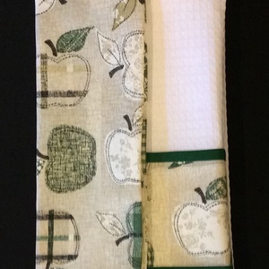 Edényfogó kesztyű zöld alma mintával  - otthon & életmód - konyhafelszerelés, tálalás - konyhai textil - edényfogó & edényfedő - Meska.hu