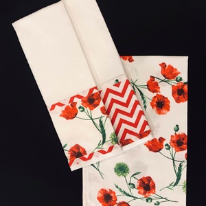 Konyharuha szett pipacs mintás - otthon & életmód - konyhafelszerelés, tálalás - konyhai textil - konyharuha & törlőkendő - Meska.hu