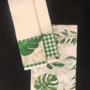 Konyharuha szett levél mintás  - otthon & életmód - konyhafelszerelés, tálalás - konyhai textil - konyharuha & törlőkendő - Meska.hu