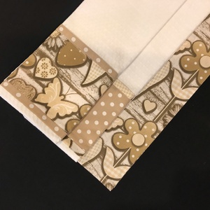Konyharuha szett szivecske - virág bézs mintás, Otthon & Életmód, Konyhafelszerelés, tálalás, Konyhai textil, Konyharuha & Törlőkendő, Varrás, MESKA