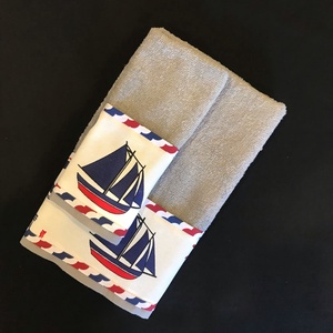 Törölköző szett tengerész mintával  - otthon & életmód - fürdőszoba - törölköző - Meska.hu