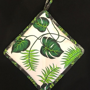 Edényfogó pálmalevél mintával  - Meska.hu