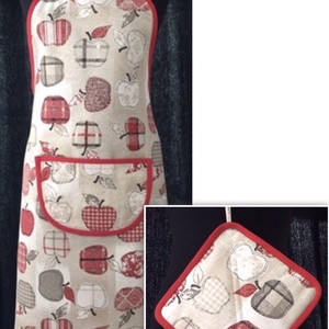 Kötény színes alma mintával  - otthon & életmód - konyhafelszerelés, tálalás - konyhai textil - kötény - Meska.hu