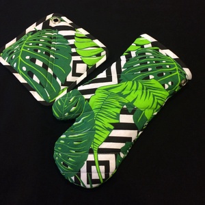 Konyharuha szett levél mintával - otthon & életmód - konyhafelszerelés, tálalás - konyhai textil - konyharuha & törlőkendő - Meska.hu