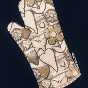 Edényfogó kesztyű szivecske - virág mintás , Otthon & Életmód, Konyhafelszerelés, tálalás, Konyhai textil, Edényfogó & Edényfedő, , MESKA