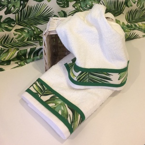 Törölköző szett trópusi hangulatban  mintával , Otthon & Életmód, Fürdőszoba, Törölköző, Varrás, MESKA