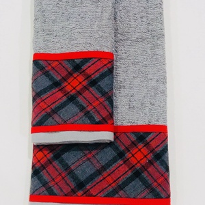 Törölköző szett skót kockás  mintával , Otthon & Életmód, Fürdőszoba, Törölköző, Varrás, MESKA