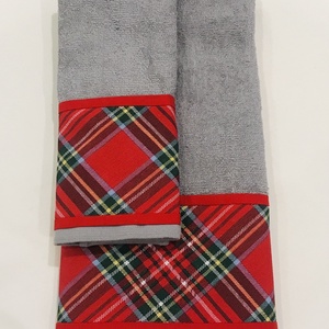 Törölköző szett skót kockás  mintával , Otthon & Életmód, Fürdőszoba, Törölköző, Varrás, MESKA