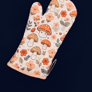 Edényfogó kesztyű  vidám gomba  mintával , Otthon & Életmód, Konyhafelszerelés, tálalás, Konyhai textil, Edényfogó & Edényfedő, Varrás, MESKA