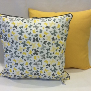 Díszpárnahuzat szett pillangó mintás és egyszínű  - Meska.hu