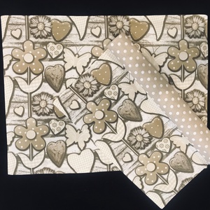 Szalvéta pöttyös - csikos  bézs szín világ /Zero Waste /  - otthon & életmód - konyhafelszerelés, tálalás - konyhai textil - szalvéta - Meska.hu