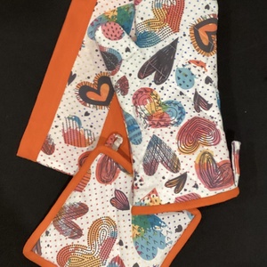 Konyharuha szett vídám szívek  - otthon & életmód - konyhafelszerelés, tálalás - konyhai textil - konyharuha & törlőkendő - Meska.hu